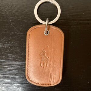 Polo Ralph Lauren Leather/Silver Bottle Opener Keychain - Embossed & Engraved